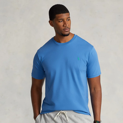 Shop Polo Ralph Lauren Jersey Crewneck T-shirt In Retreat Blue/c5222