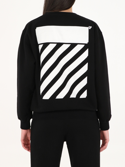 Shop Off-white Diag Crewneck Sweatshirt In Black