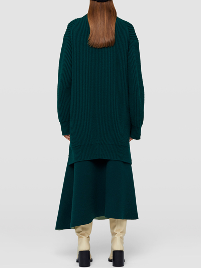 Shop Jil Sander Asymmetrical Green Skirt