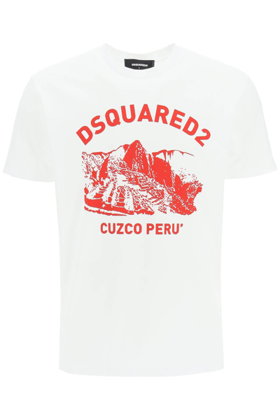Shop Dsquared2 Cuzco T-shirt In White,red