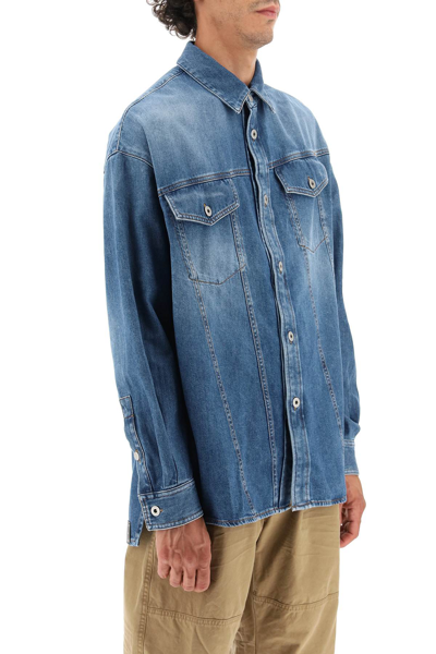 Shop Loewe Denim Overshirt In Blue