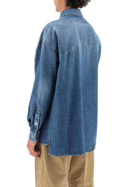 Shop Loewe Denim Overshirt In Blue