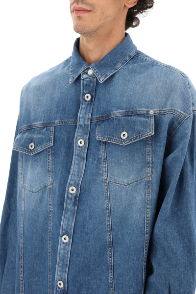 Shop Loewe Denim Overshirt In Blue