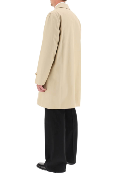 Shop Burberry Cotto Gabardine Trench Coat With Printed Silk Lining In Brown