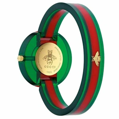 Pre-owned Gucci Ya143403 Women's Vintage Web Transparent Cream Mother Of Pearl Quartz