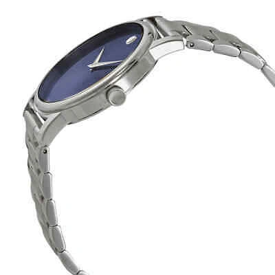 Pre-owned Movado Classic Museum Quartz Navy Dial Men's Watch 2100015