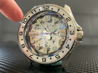 Pre-owned Seiko Custom  Nh70 Mod “the Terminator” Automatic Watch - Hand Made Glass Dial