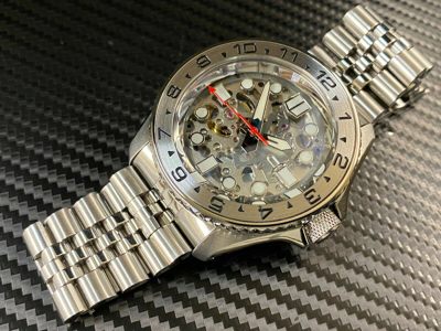 Pre-owned Seiko Custom  Nh70 Mod “the Terminator” Automatic Watch - Hand Made Glass Dial