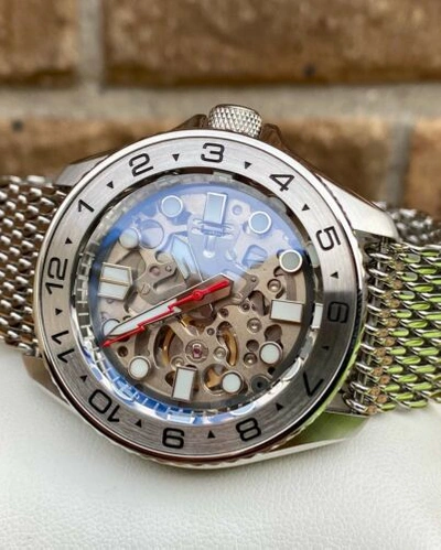 Pre-owned Seiko Custom  Nh70 Mod “the Terminator” Automatic Watch - Hand Made Glass Dial