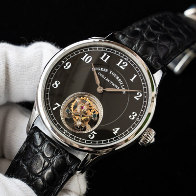 Pre-owned Sugess Tourbillon Master Bluesteel Seagull St8000 Mechanical Mens Watch Su8000sb