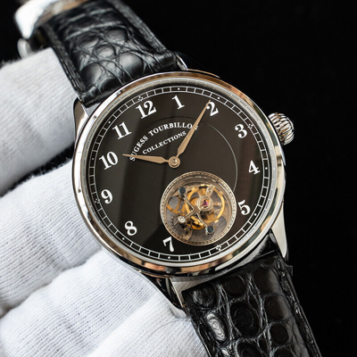Pre-owned Sugess Tourbillon Master Bluesteel Seagull St8000 Mechanical Mens Watch Su8000sb