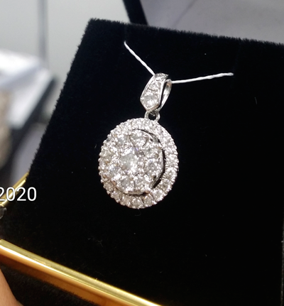 Pre-owned Handmade Deal 1.00 Ctw Genuine Diamond Halo Ladies Pendant Charm 14 K Yellow Gold