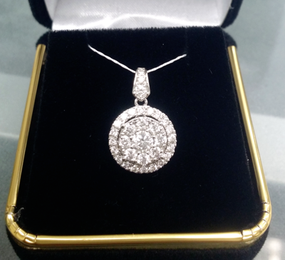 Pre-owned Handmade Deal 1.00 Ctw Genuine Diamond Halo Ladies Pendant Charm 14 K Yellow Gold