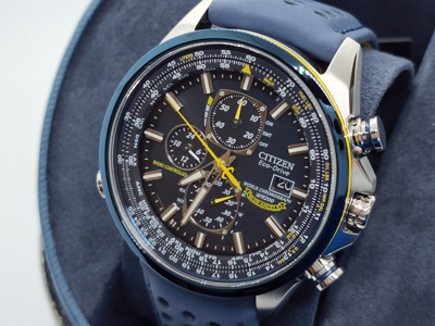 Pre-owned Citizen Blue Angels A-t At8020-03l Eco-drive Radio Controlled Men's Watch