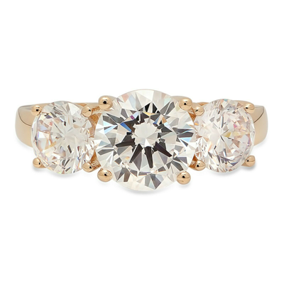 Pre-owned Pucci 3.45ct Round Simulated Diamond Engagement Promise Solitaire Ring 14k Yellow Gold In White/colorless