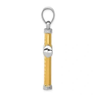 Pre-owned Superdealsforeverything Real 14kt Two-tone And Rhodium Reversible Cross