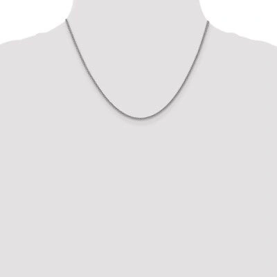 Pre-owned Superdealsforeverything Real 14kt White Gold 2mm Semi-solid 3-wire Wheat Chain; 18 Inch; Lobster Clasp