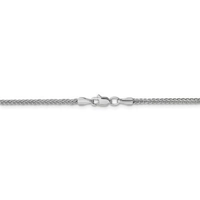 Pre-owned Superdealsforeverything Real 14kt White Gold 2mm Semi-solid 3-wire Wheat Chain; 18 Inch; Lobster Clasp