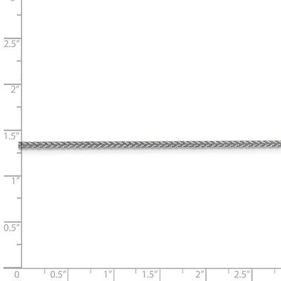 Pre-owned Superdealsforeverything Real 14kt White Gold 2mm Semi-solid 3-wire Wheat Chain; 18 Inch; Lobster Clasp