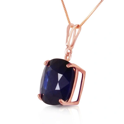 Pre-owned Galaxy Gold Products 4.83 Ct 14k Solid Rose Gold Necklace Cusion Shape Sapphire
