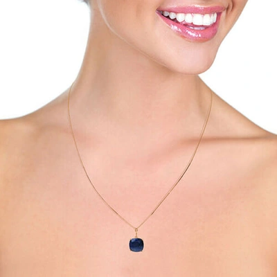 Pre-owned Galaxy Gold Products 4.83 Ct 14k Solid Rose Gold Necklace Cusion Shape Sapphire