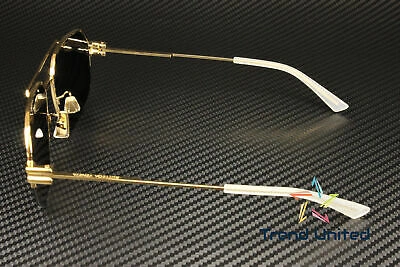 Pre-owned Bottega Veneta Bv1127s 002 Pilot Gold Shiny Grey 57 Mm Unisex Sunglasses