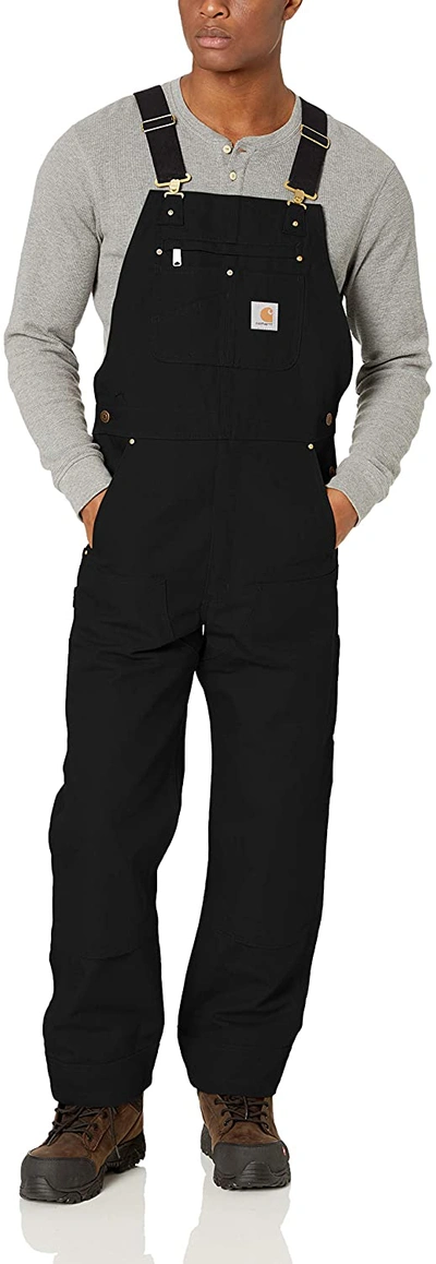Pre-owned Visit The Carhartt Store Carhartt Men's R01 Unlined Duck Bib  Overall In Black | ModeSens