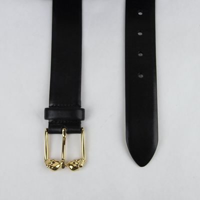 Pre-owned Alexander Mcqueen $595  Men's Black Leather Belt 105/42 338875 Cqe0t 1000