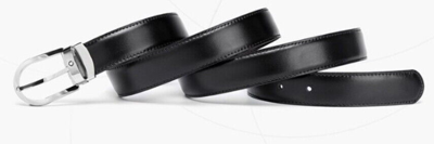 Pre-owned Montblanc 38157 Classic Star Logo Reversible Belt Leather 1x45" Eu Made For Gift In Black & Brown (both Side Use)