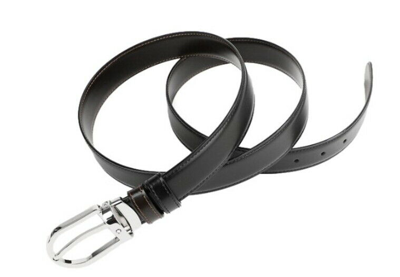 Pre-owned Montblanc 38157 Classic Star Logo Reversible Belt Leather 1x45" Eu Made For Gift In Black & Brown (both Side Use)
