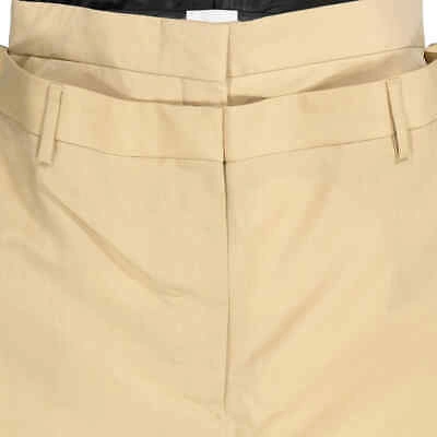Pre-owned Burberry Runway Ladies Beige Trousers With Double Waist