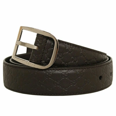 Gucci Men's Microguccissima Dark Brown Leather Belt 449716 Size