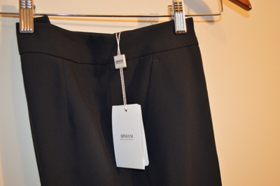 Pre-owned Armani Collezioni Womens Straight Leg Dress Pants Trousers Light Black Size 2