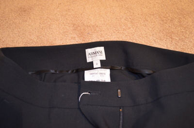 Pre-owned Armani Collezioni Womens Straight Leg Dress Pants Trousers Light Black Size 2