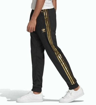 Pre-owned Adidas Originals Men's  Superstar 24k Cuffed Track Pants Medium Gk0656 In Black