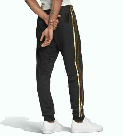 Pre-owned Adidas Originals Men's  Superstar 24k Cuffed Track Pants Medium Gk0656 In Black