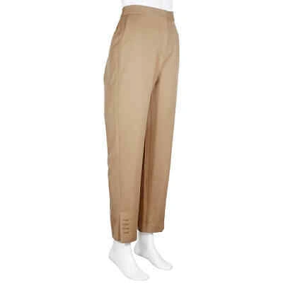 Pre-owned Burberry Straight Fit Wool Blend Tailored Trousers In Beige
