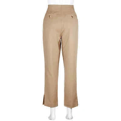 Pre-owned Burberry Straight Fit Wool Blend Tailored Trousers In Beige