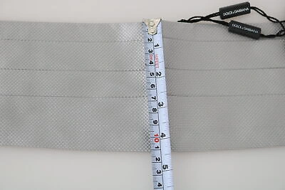 Pre-owned Dolce & Gabbana Cummerbund Gray Men Waist Belt 100% Silk S. It46 / S Rrp $450