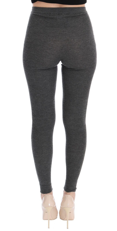 Pre-owned Dolce & Gabbana Tights Pants Gray Cashmere Stretch Waist It40 / Us6 / S Rrp $840