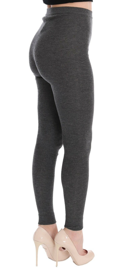 Pre-owned Dolce & Gabbana Tights Pants Gray Cashmere Stretch Waist It40 / Us6 / S Rrp $840