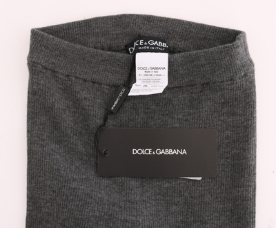 Pre-owned Dolce & Gabbana Tights Pants Gray Cashmere Stretch Waist It40 / Us6 / S Rrp $840