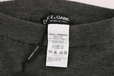 Pre-owned Dolce & Gabbana Tights Pants Gray Cashmere Stretch Waist It40 / Us6 / S Rrp $840