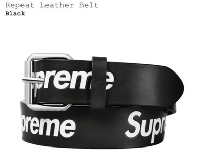 Pre-owned Supreme Repeat Leather Belt Black Size L/xl Ss22 Ships