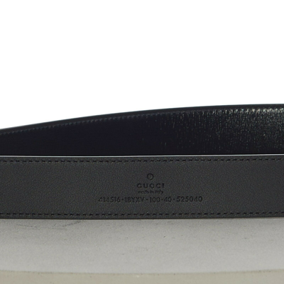 Pre-owned Gucci 480$ Men's Thin Belt In Black Leather With Black Gg Marmont Buckle