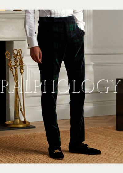 Pre-owned Ralph Lauren Purple Label Gregory Blackwatch Velvet Dress Formal Pants Trouser