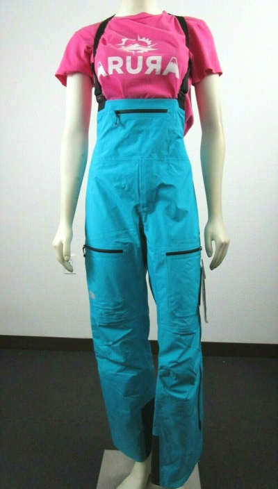 Pre-owned The North Face Womens  Summit L5 Gtx Pro Full Zip Fz Gore Tex Shell Ski Bibs Pant In Blue