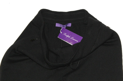 Pre-owned Ralph Lauren Purple Label $995  Mens Black Wool Cashmere Track Pants Relax Jogger