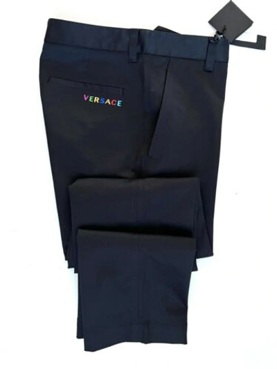 Pre-owned Versace $650  Men's Black Pants 36 Us (52 Euro) Made In Italy A84004