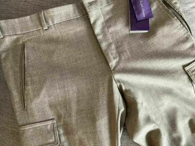 Pre-owned Ralph Lauren Purple Label $895 Purple Label Ralph Lauren 100% Wool Dress Jogger Slim Cargo Pants Gentleman In Gray